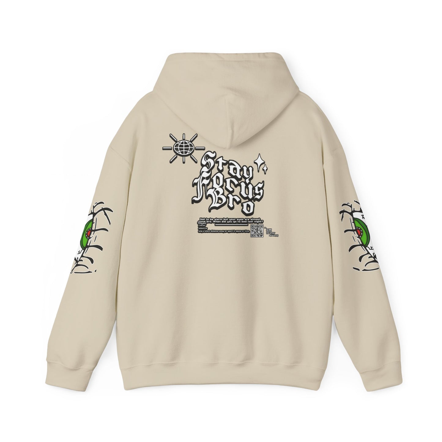 Hoodie — Green Eye Graphic Hoodie with “Stay Focus Bro”