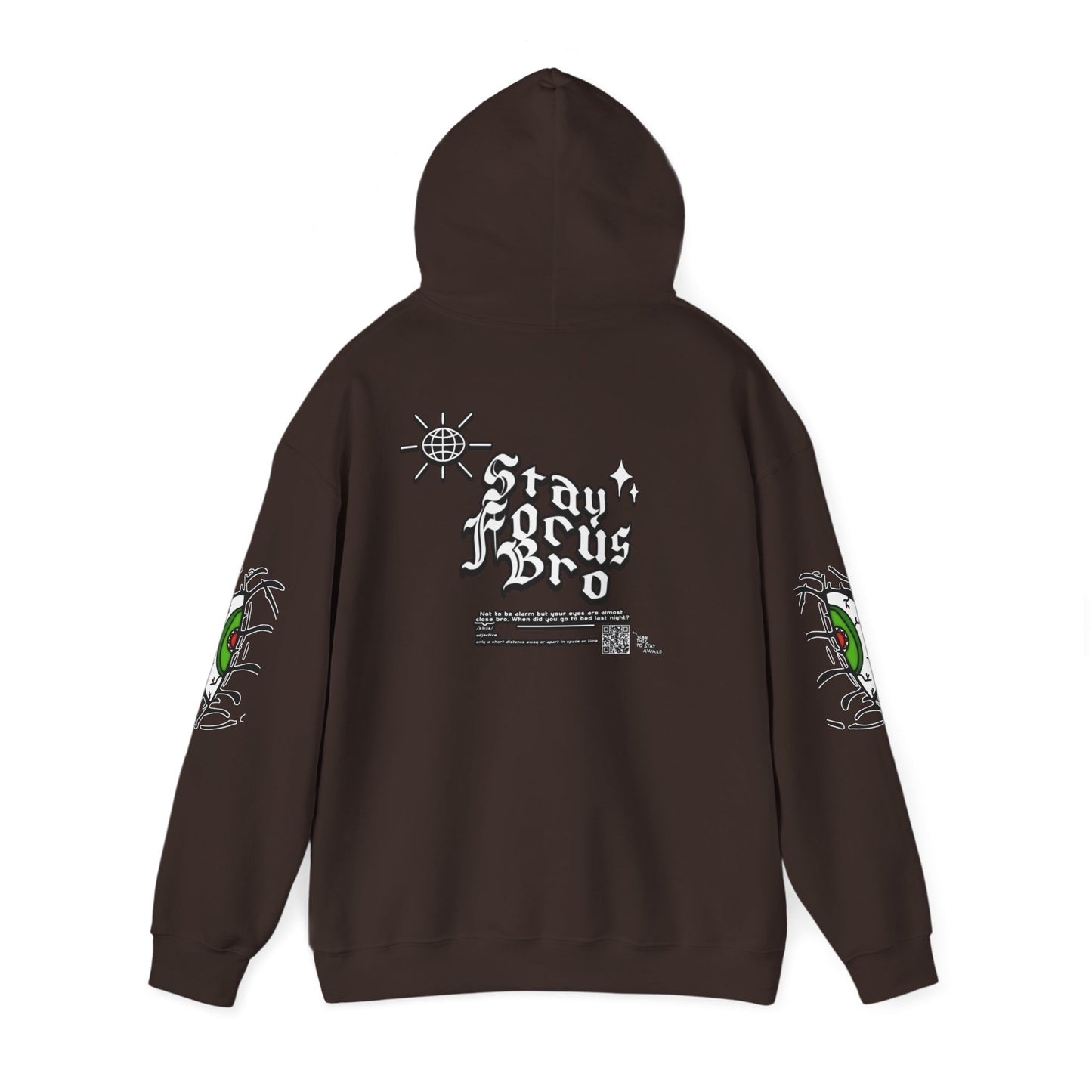 Hoodie — Green Eye Graphic Hoodie with “Stay Focus Bro”