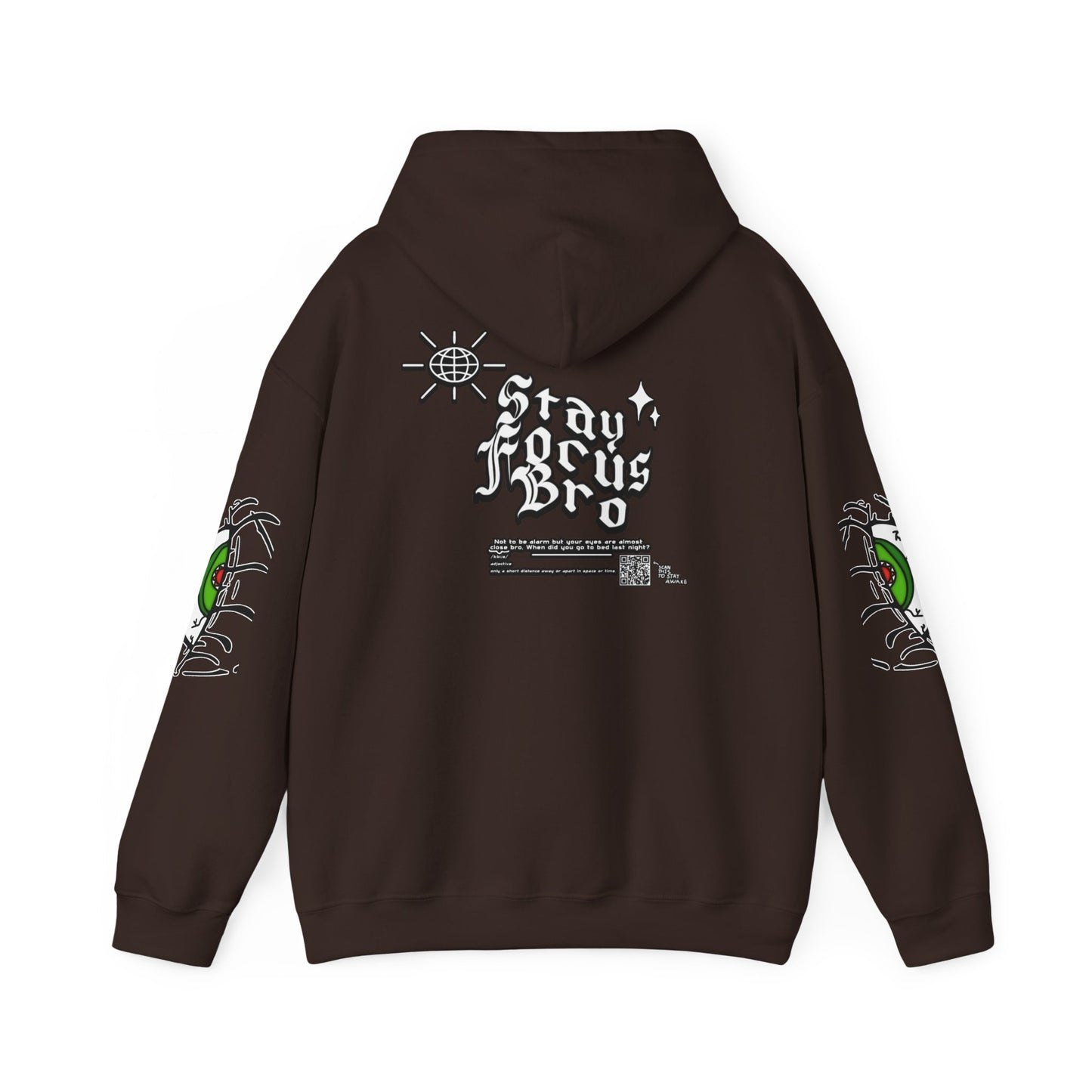 Hoodie — Green Eye Graphic Hoodie with “Stay Focus Bro”